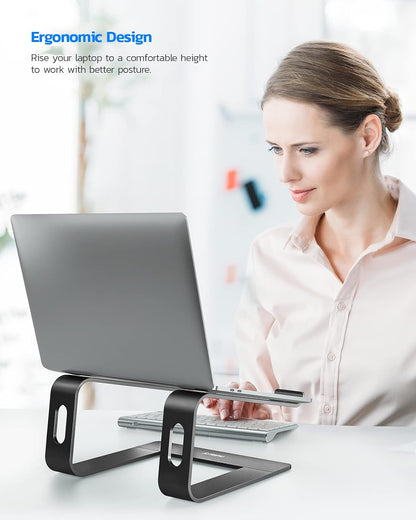 Nulaxy All-Aluminum Laptop Stand for Desk, Ergonomic Detachable Ventilated Cooling Computer Riser, Anti-Slip Design Notebook Holder Compatible with All 10-16" Laptops (MacBook, Dell XPS, HP, Lenovo)