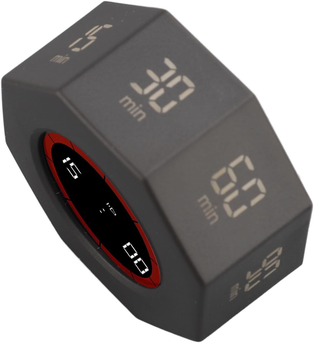 Fabater Pomodoro Timer, Hexagon Flip Timer, Desk Productivity Cube Timers with 1 3 5 15 30 60 90 Minute Presets, Time Management for Classroom Cooking Studying Working (Black)