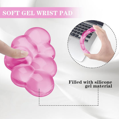 Gel Cloud Keyboard and Mouse Wrist Rest, Cute Wrist Support and Arm Support Keyboard Rest for Keyboard and Mouse Typing Pain Relief，Suitable for Office/Computer/Laptop/Gaming（White）