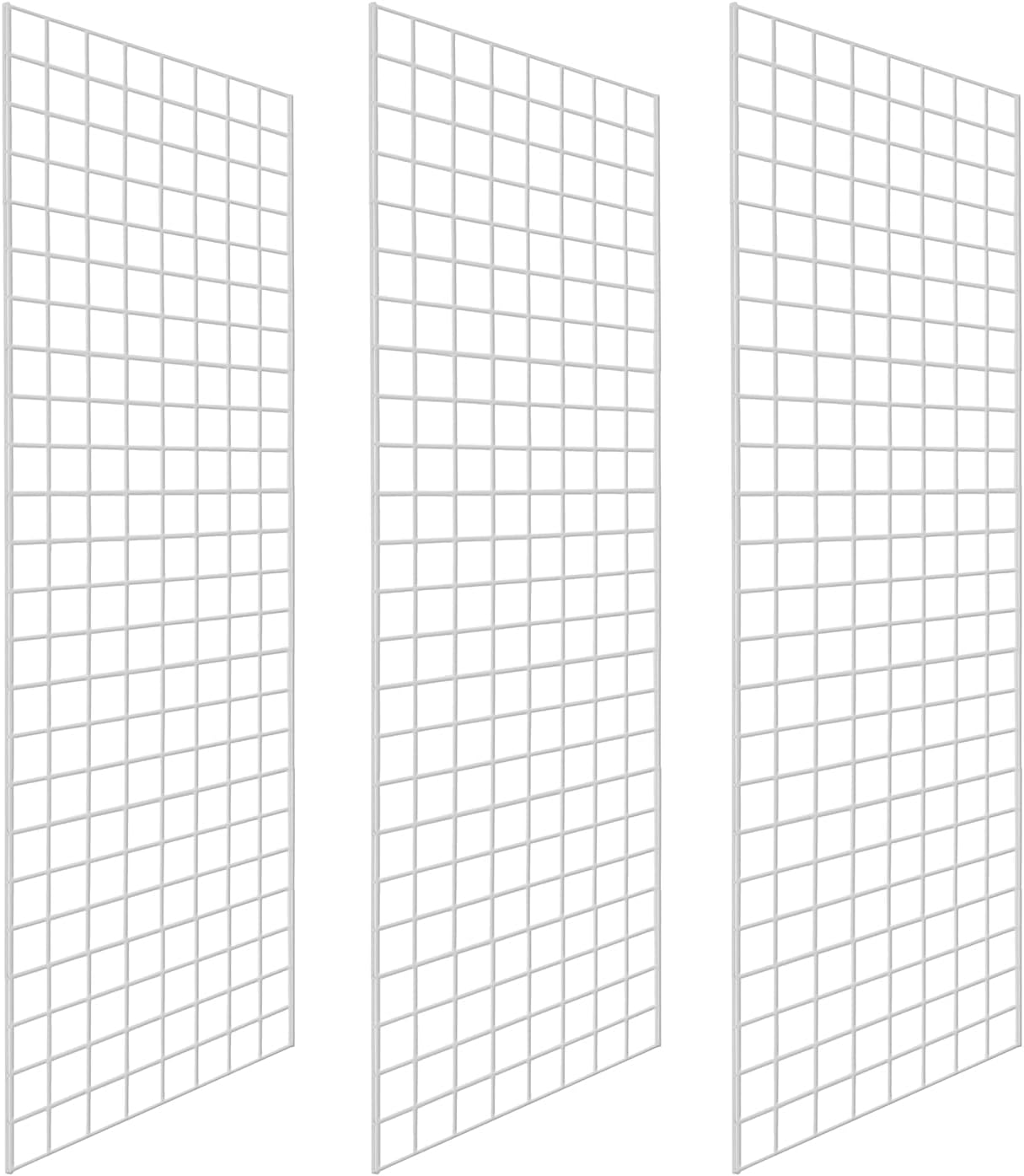 Grid Wall Commercial Grade Gridwall Panels – Heavy Duty Grid Panel for Any Retail Display Wall Grid 2' Width x 6' Height, White (Pack of 3)