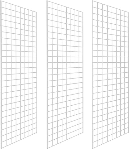 Grid Wall Commercial Grade Gridwall Panels – Heavy Duty Grid Panel for Any Retail Display Wall Grid 2' Width x 6' Height, White (Pack of 3)