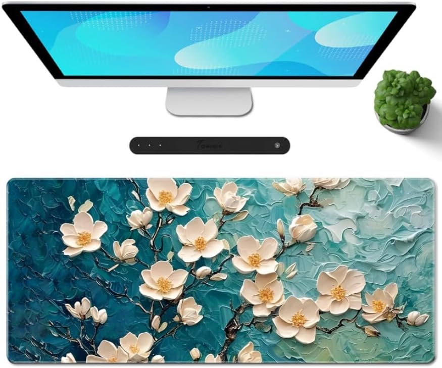 Galdas Mouse Pad For Gaming,Forest Background Pattern XXL XL Large Mouse Mat Long Extended MousePad Desk Mat Non-Slip Rubber Mice Pads Stitched Edges Thin (31.5 x 11.8 x 0.12 Inches) Tree