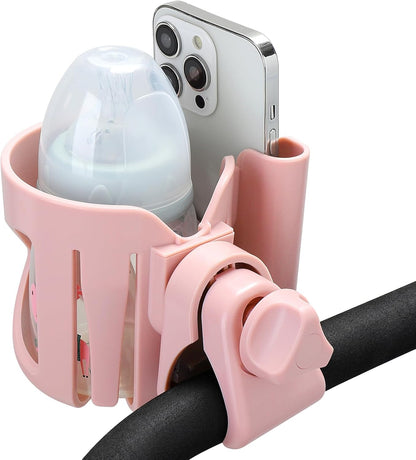 Accmor Stroller Cup Holder, Universal Cup Holder for Stroller Walker Bike, 360° Rotatable Large Caliber Designed Bottle Holder for Stroller, Bike, Wheelchair, Scooter