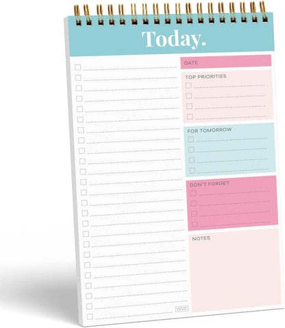 Sweetzer & Orange Daily & Weekly To Do List Notepad – Undated Work Planner & Organizer with Wish List Section, 52-Sheet Coiled Task Pad for Productivity – MAUVE To Do List Notebook for Work