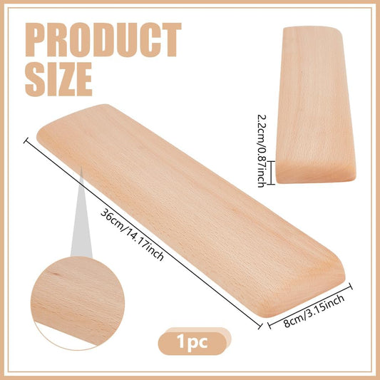 AHANDMAKER Wood Keyboard Wrist Rest 87 Key Wooden Wrist Rest Ergonomic Rest for Computer Keyboard Ergonomic Desk Pad Gaming Office Home Desk Decor, Blanched Almond