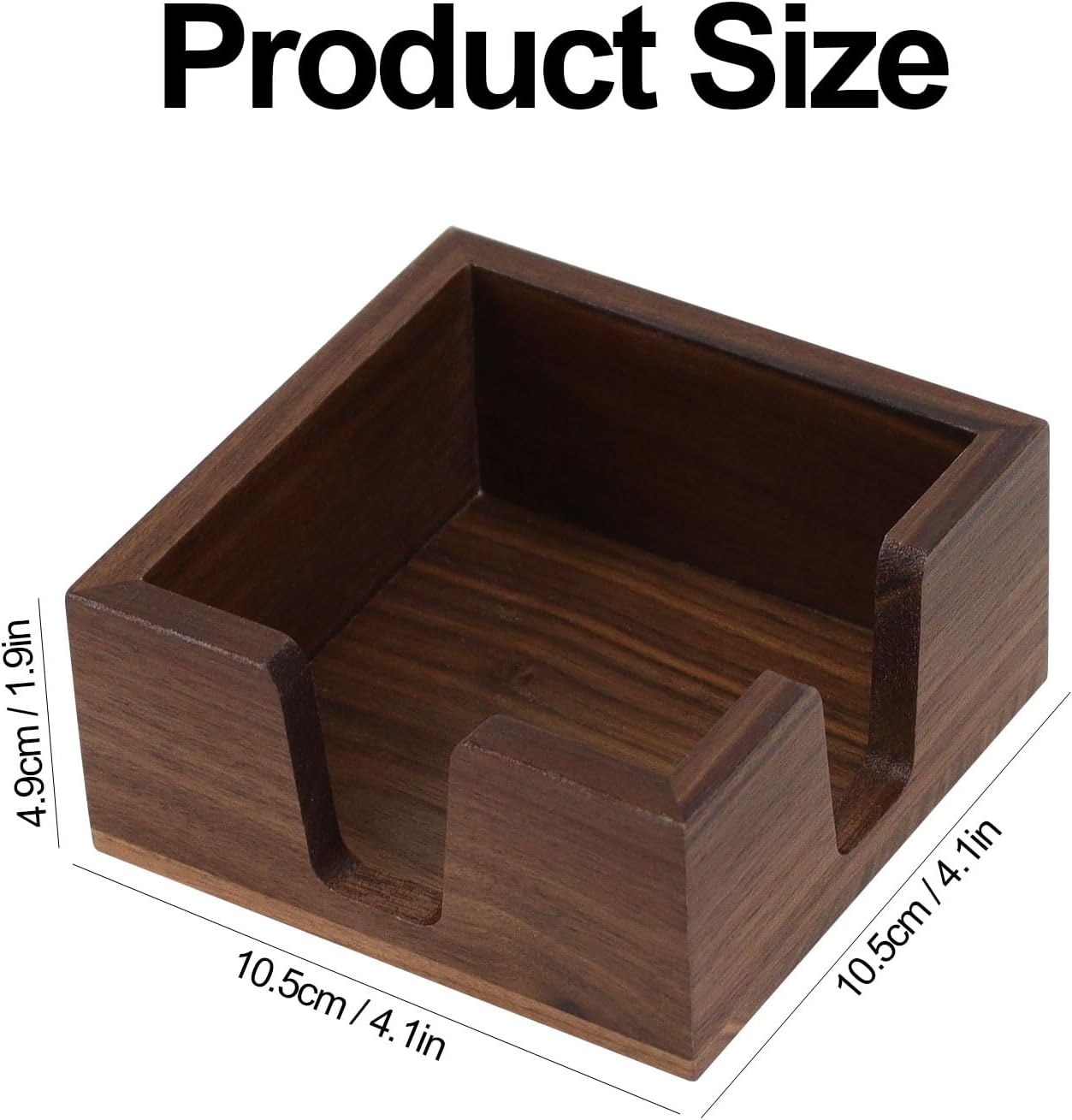 Buqoo 4x6 Notepad Holder Dispenser, Walnut Wood Sticky Notes Memo Pad Holder Dispenser Desk Supplies Organizer Accessories for Office Home Schools