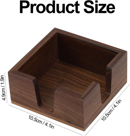 Buqoo 4x6 Notepad Holder Dispenser, Walnut Wood Sticky Notes Memo Pad Holder Dispenser Desk Supplies Organizer Accessories for Office Home Schools
