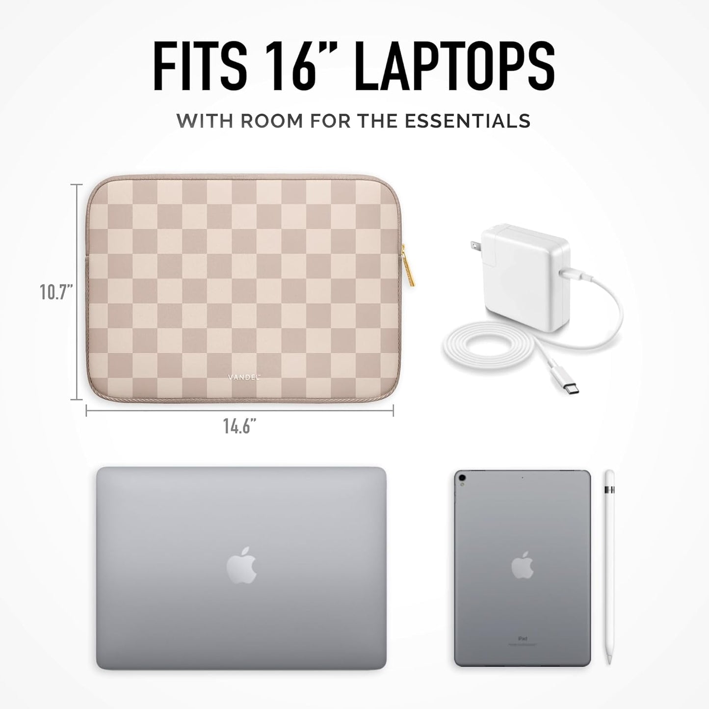 Vandel Slim MacBook Pro 16 Inch Laptop Sleeve, 15.6-16 inch Laptop Case, Protective MacBook Case Sleeve, Dell XPS 16 Cover 15.6 in, HP 15-fc, Lenovo IdeaPad 15, Mac Book Pouch, Computer Carrying Bag