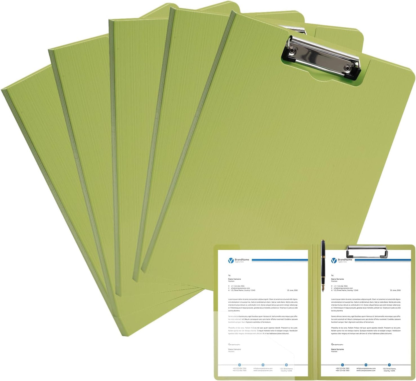 Clipboard Folder, A4 Foldable Clipboards with Pocket, File Cover Office Folder Clipboard, 360 Degree Foldable Storage Clipboards for Office, School or Medical Field, Green