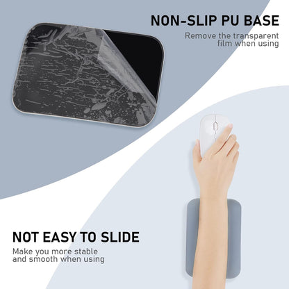 Leolee Elbow Rest Pads for Desk, Black Ergonomic Arm Rest Pads with Memory Foam & Non-Slip Base, Armrest Cushion Support Pad Relieve Elbow and Wrist Pain for Computer, Office, 2 Packs