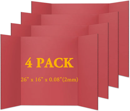 AKONEGE 3Pcs Small Trifold Poster Board, 21 x 14 inches White Tri Fold Poster Boards Corrugated Presentation Board Science Fair Display Boards for School Fun Projects, Exhibitions and Business