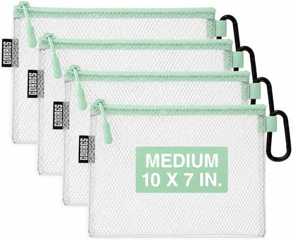 GOBAGS Air Production Multi‑Size Clear Zipper Pouch (4‑Pack) – Cable Organizer & Travel Gear Bag for Electronics, Camera Accessories, Tool Pouch & Small Tech Storage