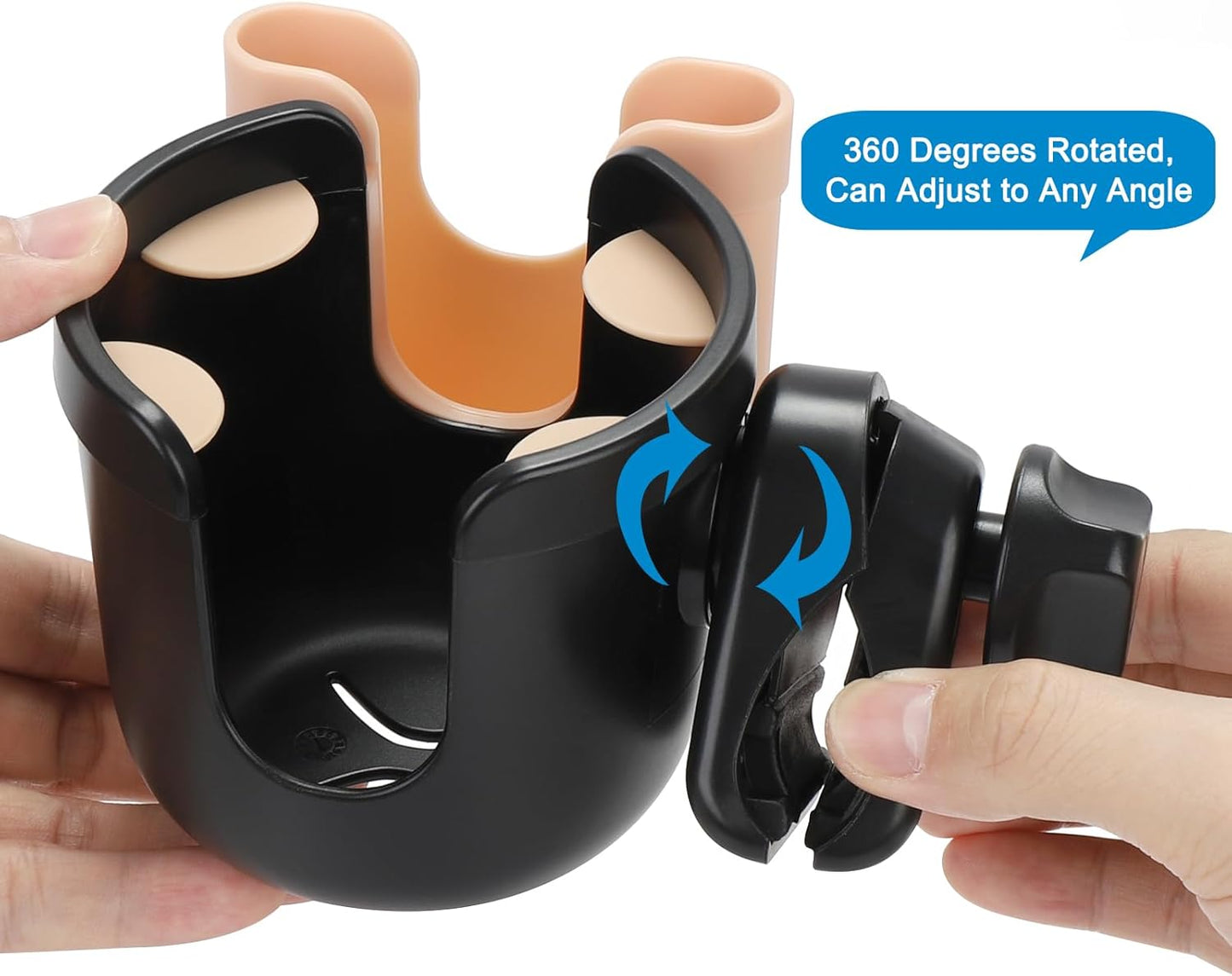 Accmor 2-in-1 Walker Cup Holder with Phone Holder, Wheelchair Cup Holder, Rollator Cup Holder, Cup Phone Holder for Walker, Wheelchair, Rollator, Mobility Scooter