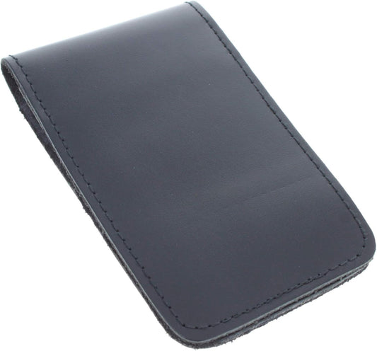 Minimalist 3x5" Leather Memo Pad Cover Notepad Holder Police Gear, Smooth Black