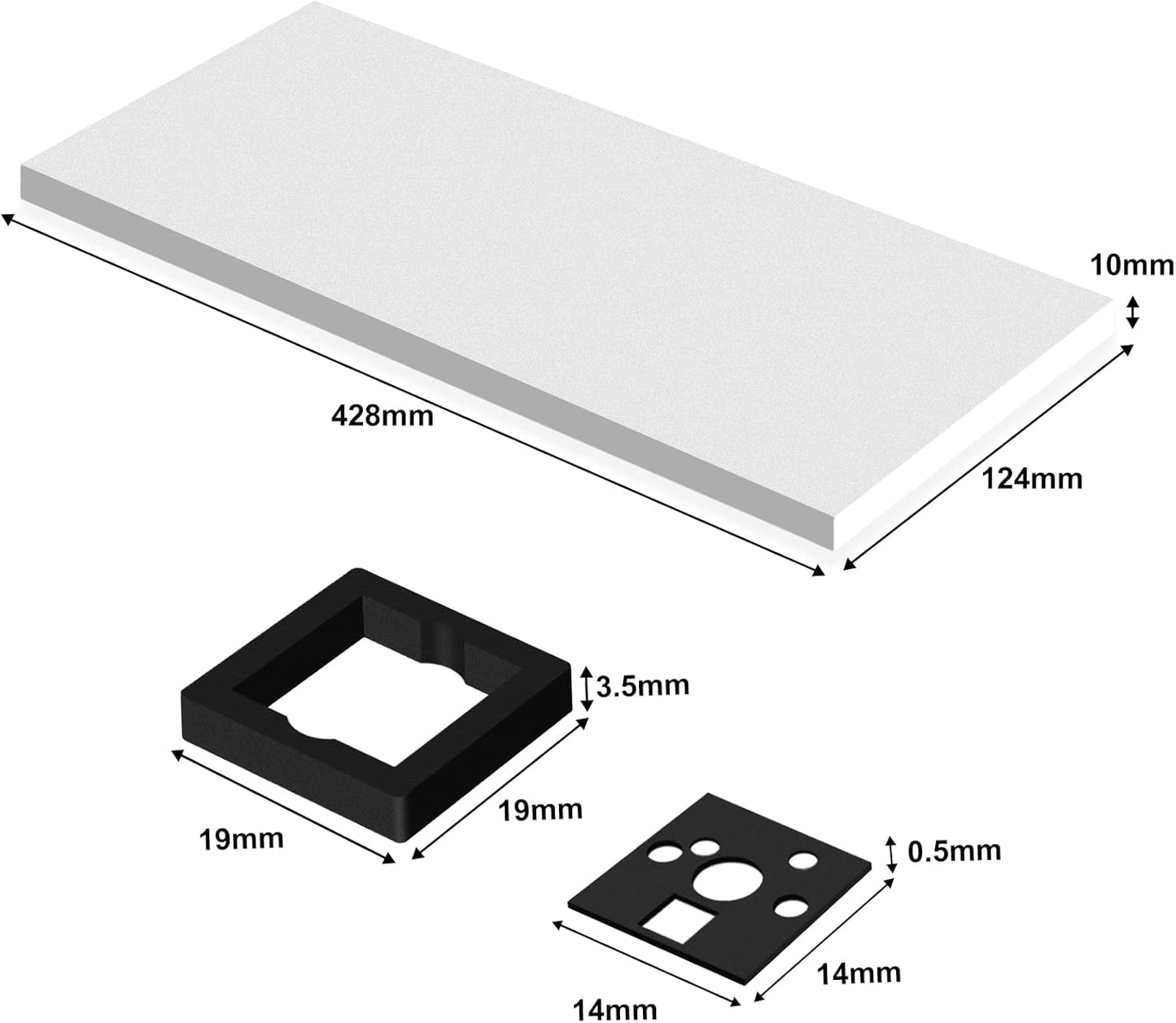Sound Dampening Foam for Mechanical Keyboard Bottom, Made of YM40-Sponge (10mm Thick)