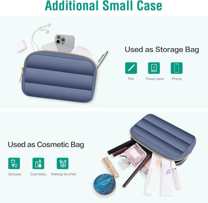 MOSISO Laptop Case 13.3 inch,13-13.3 inch Puffy Laptop Sleeve Compatible with MacBook Neo/Air 13.6 M5 M4 M3 M2 M1/Pro 13/14,HP Dell ASUS Lenovo,Polyester Horizontal Bag with Small Case, Sand