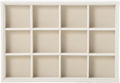 Bedside Organizer - Multi-use Holder for Desk Drawer, Nightstand, Desktop - Catchall Tray for Jewelry, Sunglasses, Phone, Watch, Perfume, Lipstick (Beige 5Grid)