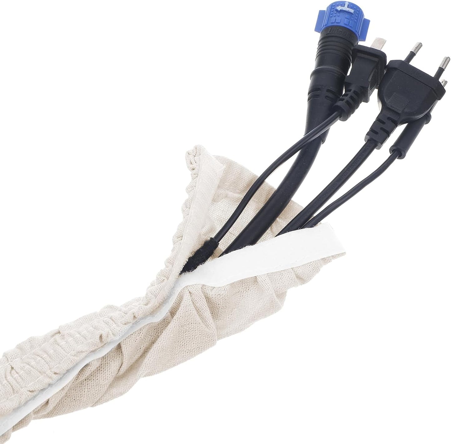 2-Pack Natural Linen Fabric Cord Cover & Chandelier Chain Sleeve – 6 Ft Wire Hider, Cable Concealer, and Light Fixture Cover for Cable Management (Bleached Linen, 2-Pack)