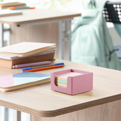 Sticky Note Holder, Burnt Wood Note Dispenser for Office Desk Accessories, Self Stick Note Pad Holder, Memo Pad Holder Dispenser Organizer for School Office Desk Supplies