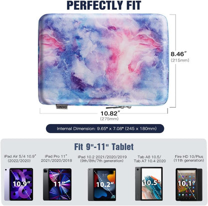 TiMOVO 9-11" Tablet Sleeve Bag for iPad 11-inch A16 2025, iPad 10.9"/10.2"| Air 11 Inch/5th/4th Gen. 10.9", Galaxy Tab A9+/A11Plus 11", Protective Bag Fit Smart Keyboard, Dusty Blue