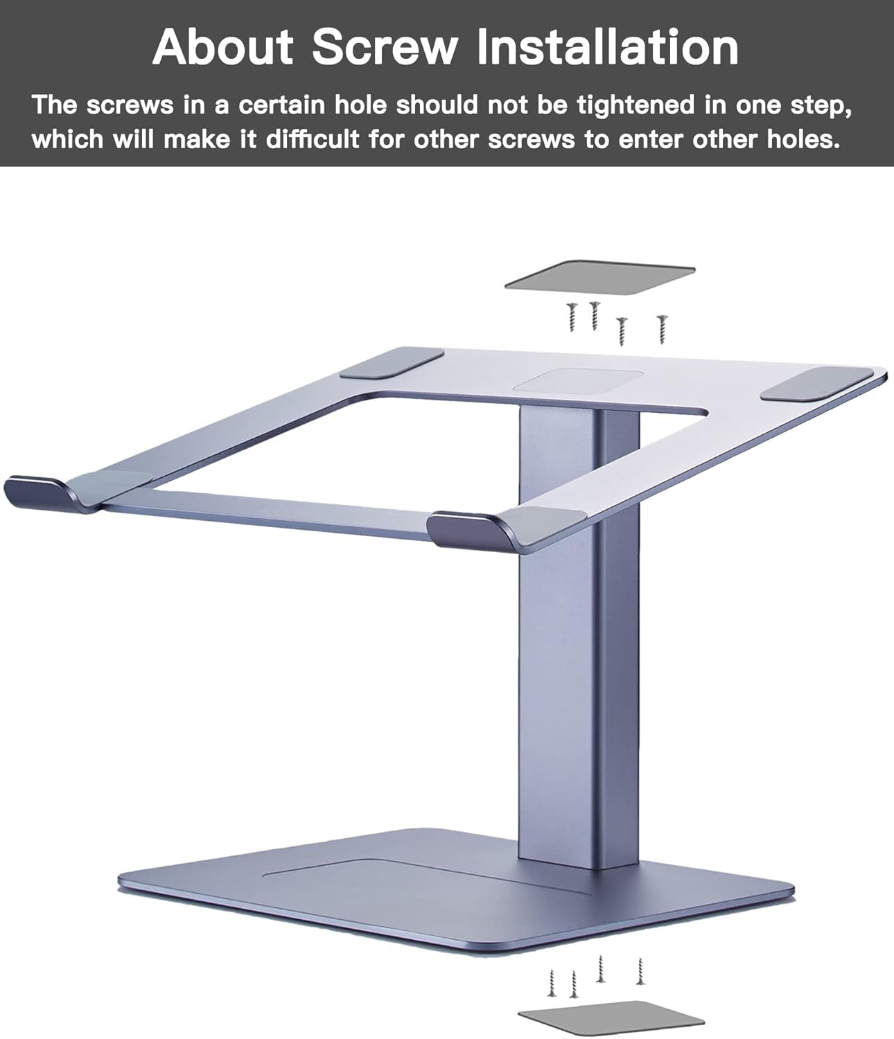 Laptop Stand for Desk, Ergonomic Sitting and Standing Laptop Riser for Notebook MacBook 11-17 Inches，DJ Laptop Stand Adjustable Height from 7-15 Inches Aluminum(Black)
