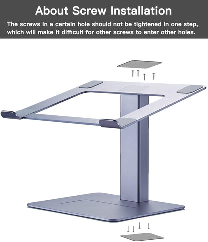 Laptop Stand for Desk, Ergonomic Sitting and Standing Laptop Riser for Notebook MacBook 11-17 Inches，DJ Laptop Stand Adjustable Height from 7-15 Inches Aluminum(Black)