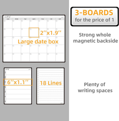 JPRO Magnetic Weekly Calendar and to Do List for Fridge - 8.5" x 6.5" Weekly Meal Planner for Refrigerator and Dry Erase Daily to-Do List -6 Markers Included!