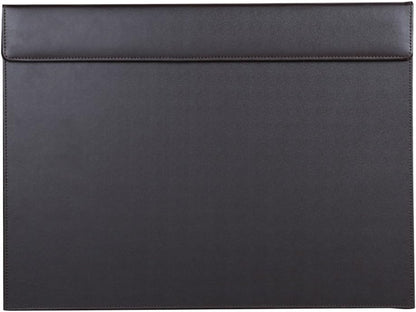 KINGFOM Ultra-Smooth PU Leather Desk Pad & Mat Office Desk Drawing & Writing Board A3/ A4 File Paper Clip Table Protector Mat on Top Large 24''x18'' (Black)