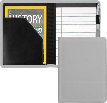 Padfolio/Portfolio Binder, Mini Padfolio Portfolio Binder 5 x 8 Legal Writing Pad, A5 Document Organizer Folder for Men Women, Black