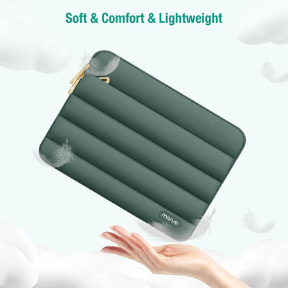 MOSISO Laptop Case 13.3 inch,13-13.3 inch Puffy Laptop Sleeve Compatible with MacBook Neo/Air 13.6 M5 M4 M3 M2 M1/Pro 13/14,HP Dell ASUS Lenovo,Polyester Horizontal Bag with Small Case, Sand