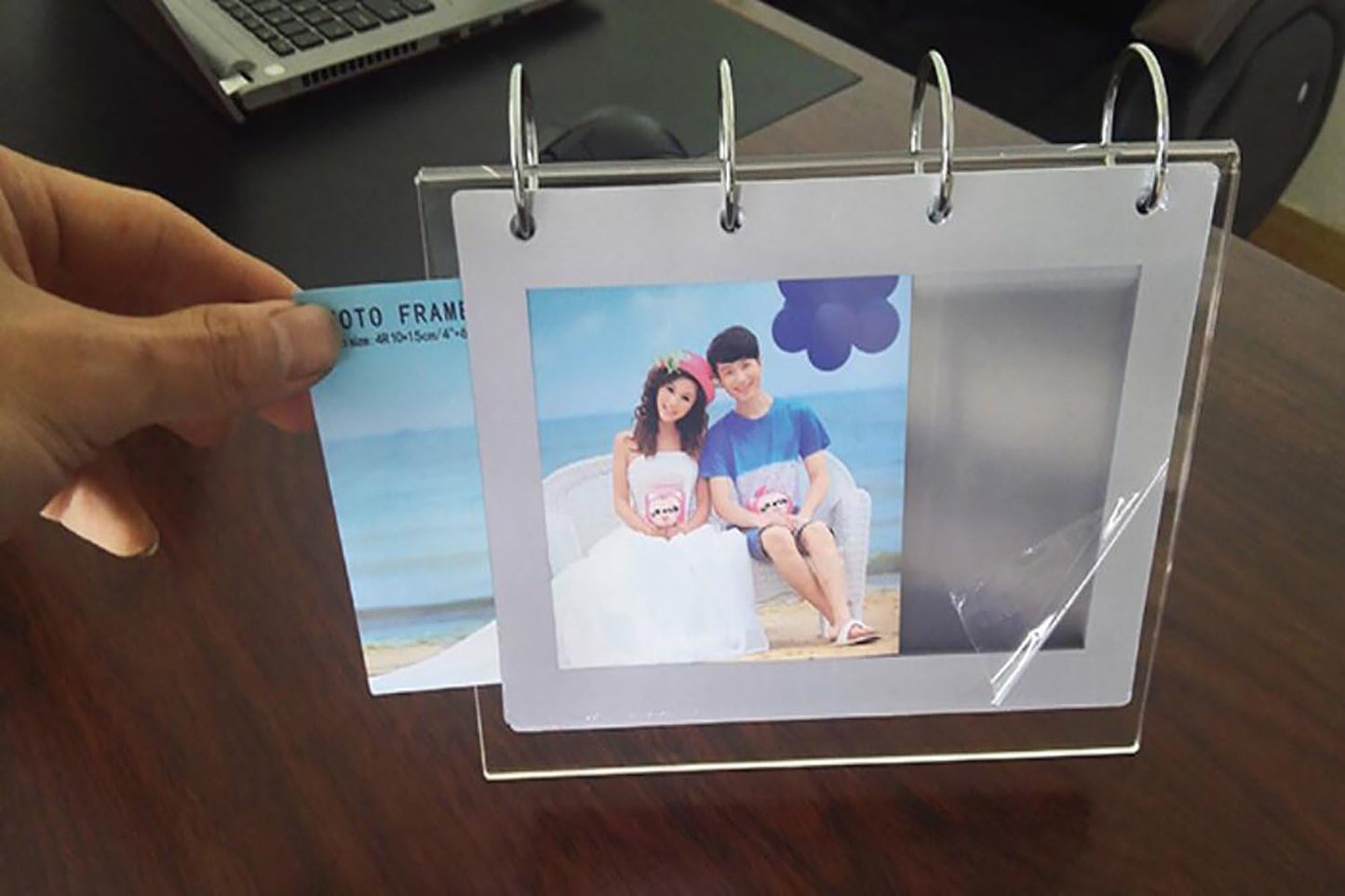 4x6 Flip Clear Slant Back Acrylic Sign Holder,V Type Desktop Double Sided Display Holder Horizontal Stand Menu Holders,PVC Photo Clip Display 7 Pockets-14 Sides Desk Calendar Album