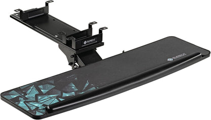 EUREKA ERGONOMIC Height Adjustable Mouse & Keyboard Tray Under Desk, 28x10'' Large Slide Out Swivel Tilt Computer Keyboard Drawer with Pad for Gaming Home Office, Dual Mount