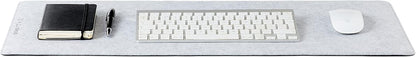 Premium Felt Desk Mat | Medium 12" x 36" | Multifunctional Desk Pad for Home Office | Light Gray