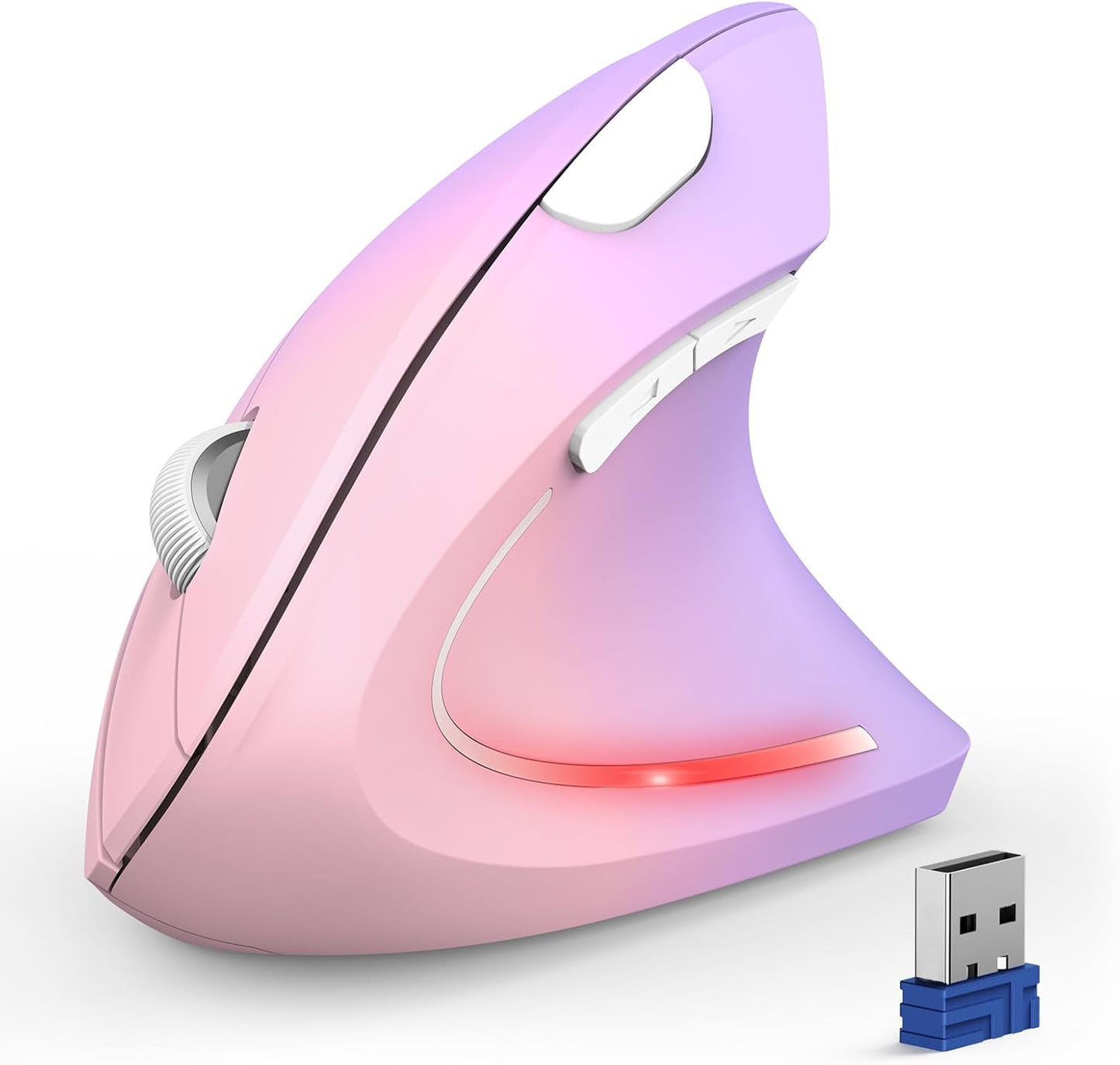 TECKNET Ergonomic Mouse, Wireless Bluetooth Vertical Mouse, 4800 DPI Optical Tracking, 6 Adjustable DPI, Quiet Clicks, 2.4GHz with USB A Receiver, 12 Months Battery, 6 Buttons, Wide Compatibility