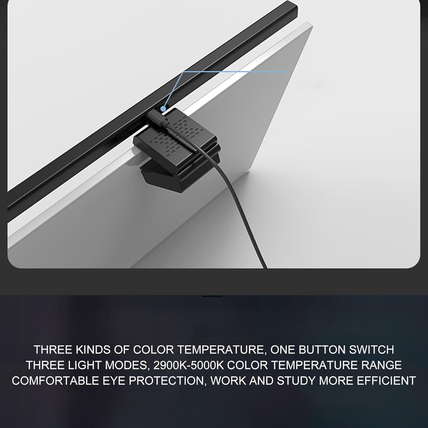 Computer Monitor Lamp, LED Screen Light Bar for Eye Caring, Stepless Dimmable, Touch Control, Office Monitor Light (White)