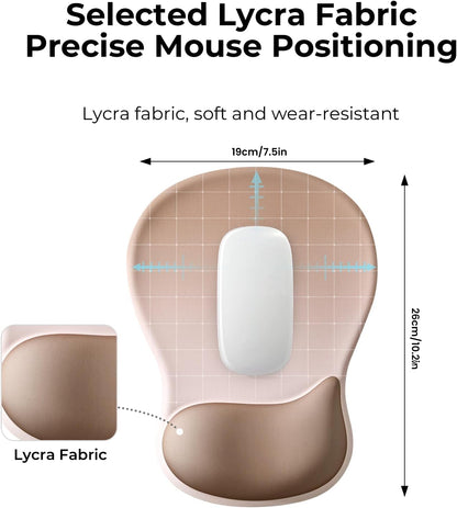 EooCoo Ergonomic Mouse Pad with Gel Wrist Rest Support, Middle Concave Design for Natural Wrist Alignment, Non-Slip Base Mousepad for Laptop, Computer, Office Desk Accessories, Carpal Tunnel Syndrome