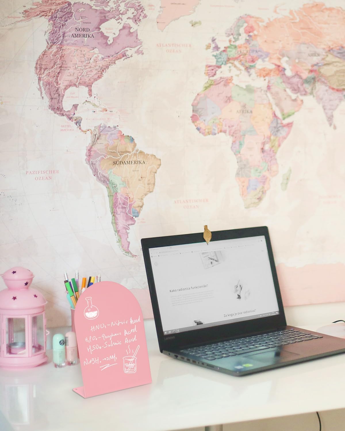 Magnet Board - Pink, 7.1 x 9.8 x 2.4 in, Standing Magnetic Board for Desk, Magnetic Display for Memos, Photos & Documents, Bulletin Board for Home Office School Kitchen Table Supplies(PK-GX1825-1P)