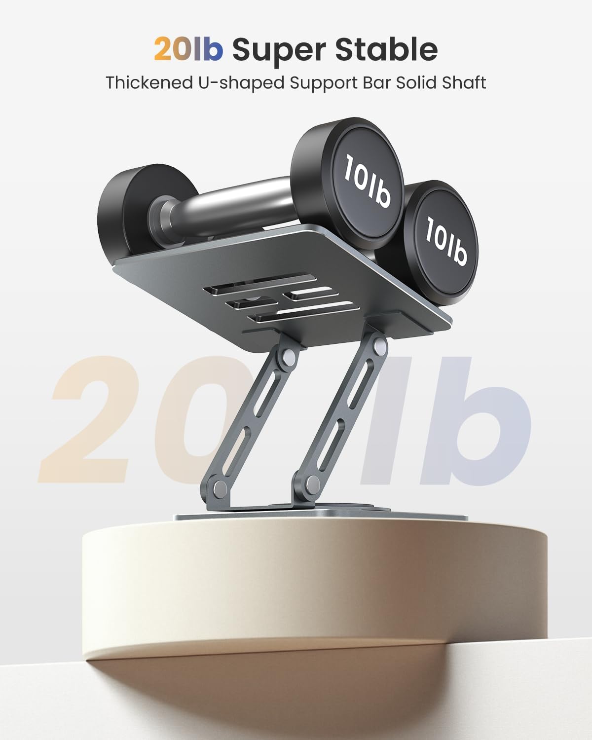 LOXP Adjustable Tablet Stand, 360 Rotating iPad Stand with Heavy-Duty Base, Tablet Holder Compatible with 4.7-16.9" Device, iPad Pro Air Mini, Kindle, Surface Tablet, Portable Monitors - Black
