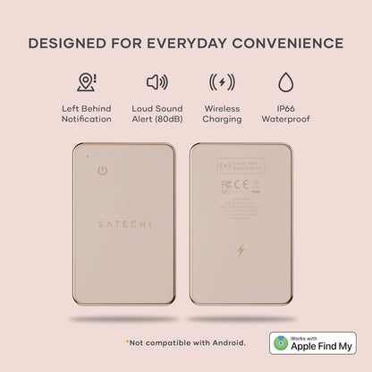 Satechi FindAll Wallet Card with Find My, Wallet Tracker Card with Left Behind Notification, Sound Alert and Wireless Charging, Works with iPhone, iPad, Mac – Black