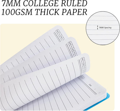 KTOJOY 3 Pack Small Pocket Spiral Notebook, 3.5x5.5 inches, 7mm Lined Pages, 80 Sheets/160 Pages 100gsm Thick Paper