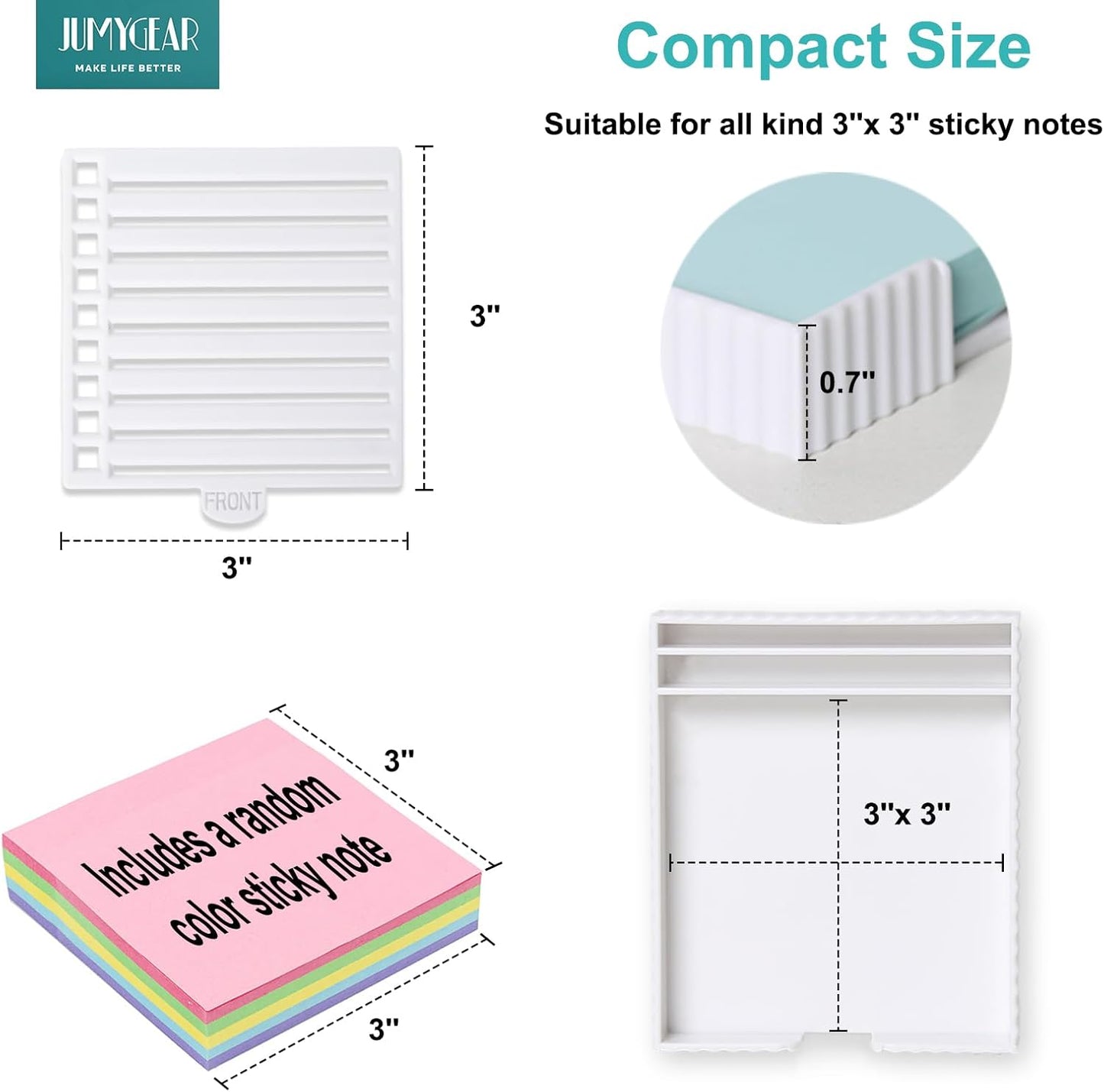 [Upgraded 5-in-1] Sticky Note Stencil and Holder Compatible with 3x3 Post-It Notes, Sticky Note Holder with 5 Templates for Making to-Do List, Checklist, Weekly Plan, Monthly Plan, Deadline