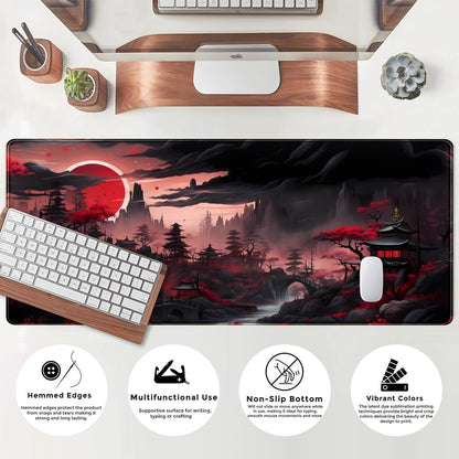 World Map Desk Mat Historical World Map Desk Pad Extra Large Computer Mouse Pad XL Black Topographic Mousepad Keyboard Pad for Desk Gaming Computer Laptop Office Non-Slip Desk Pad 31.5x11.8 in