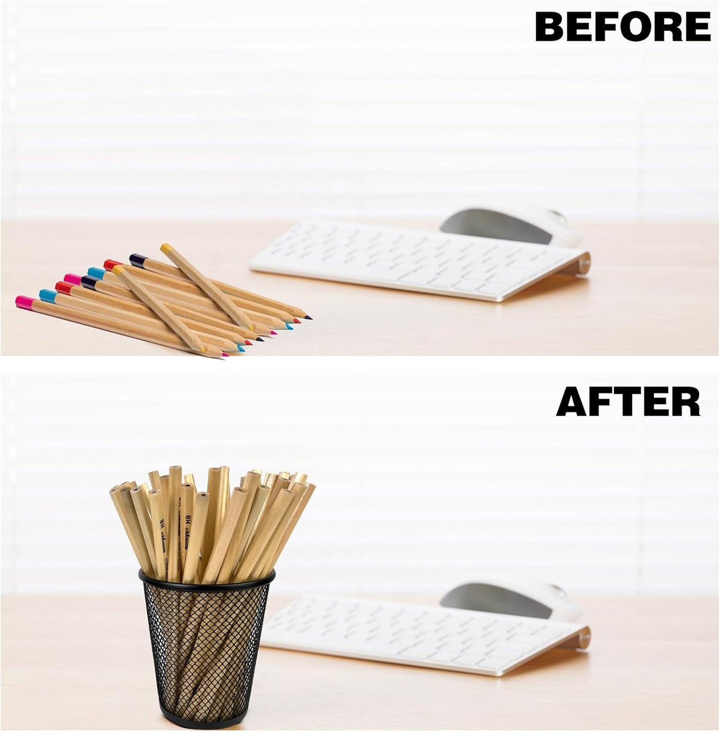 12 Packs Pen Holders, Mesh Pen Cup, Metal Pencil Holders for Desk, Multifunctional Organizer for Office School Home Makeup Brush (Black)