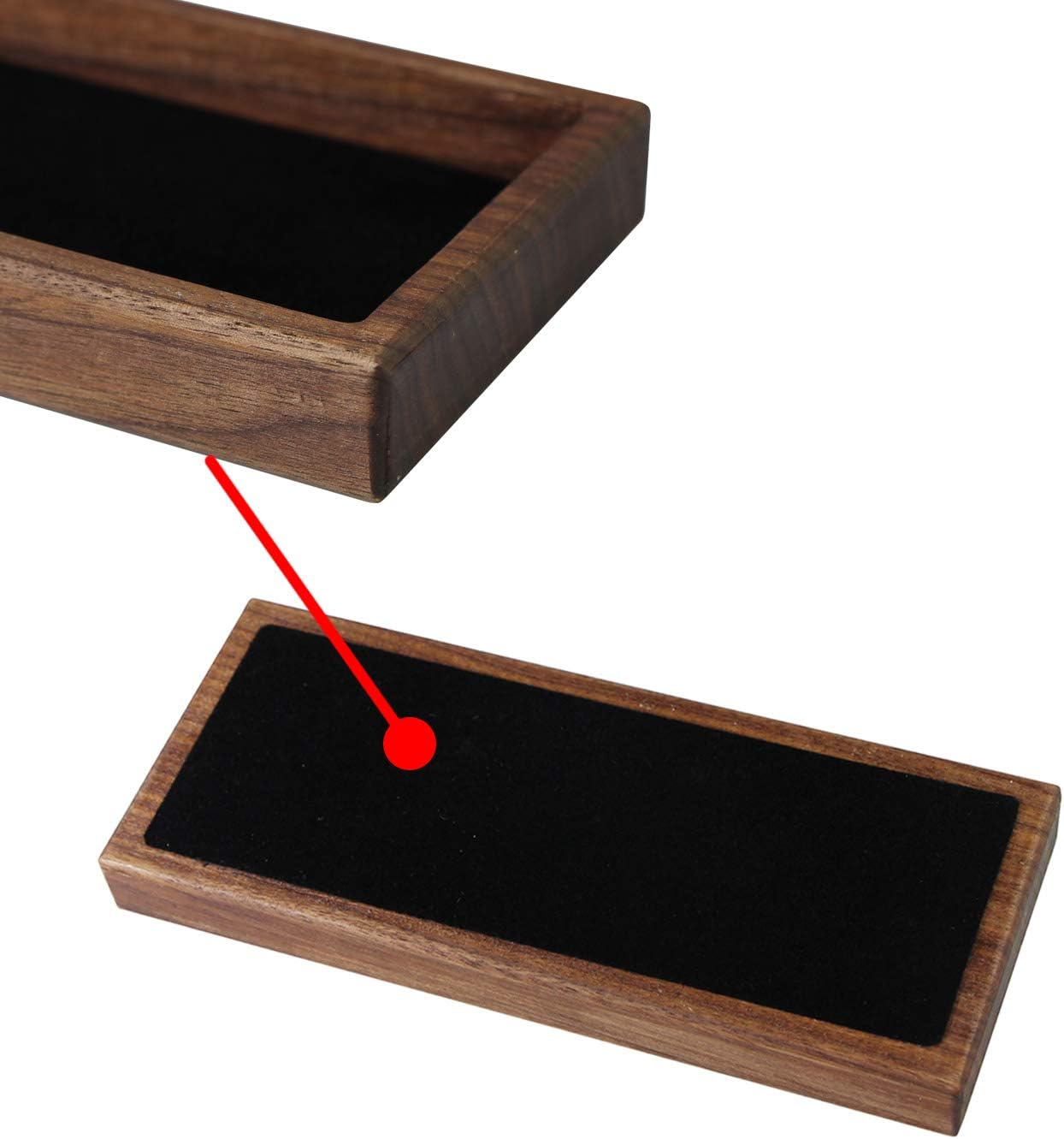 aufodara Wood Pen Tray Desktop Office Storage Box Coin Keys Holder