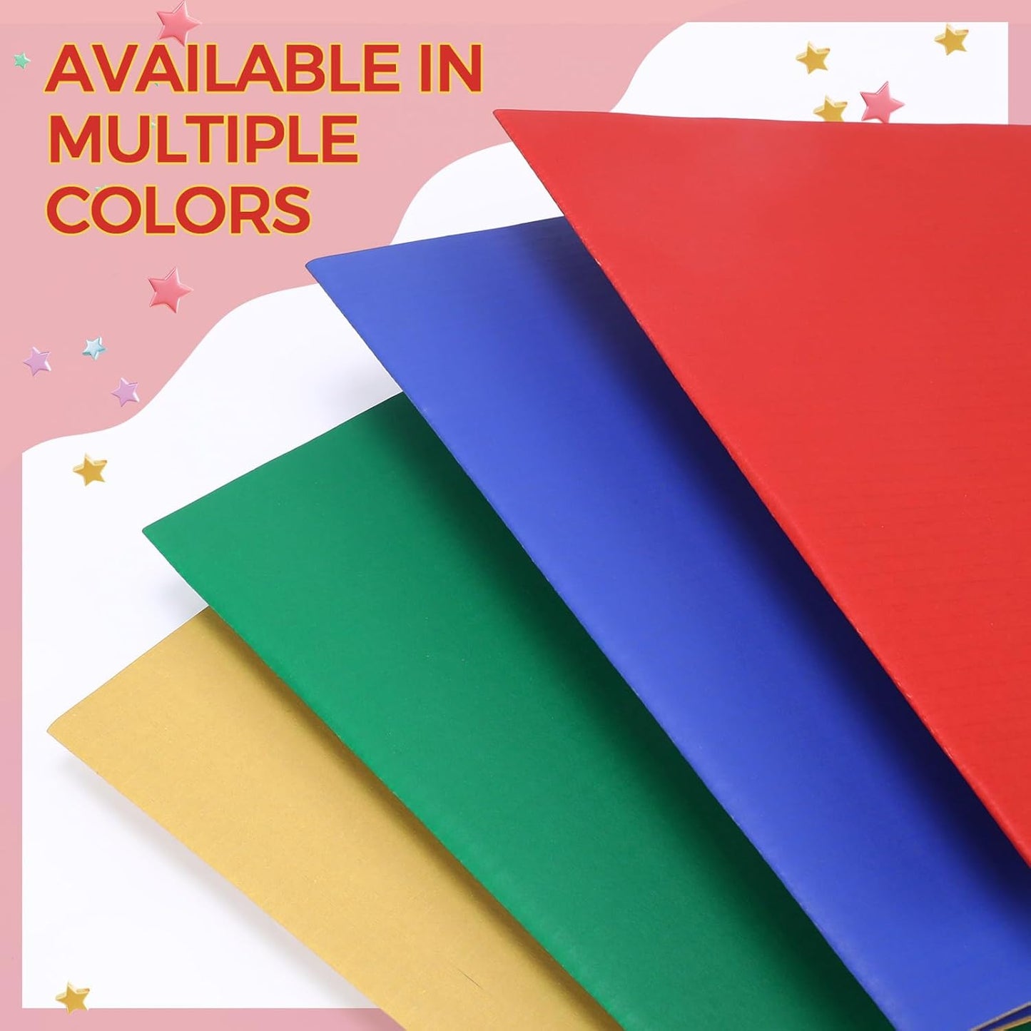 Mooliwe 4 Pack 24" X 16" Trifold Poster Board, Medium Tri Fold Boards Foldable Corrugated Presentation Display Scalloped Borders for Science Fair Events, School Projects, Exhibitions (Macaron)
