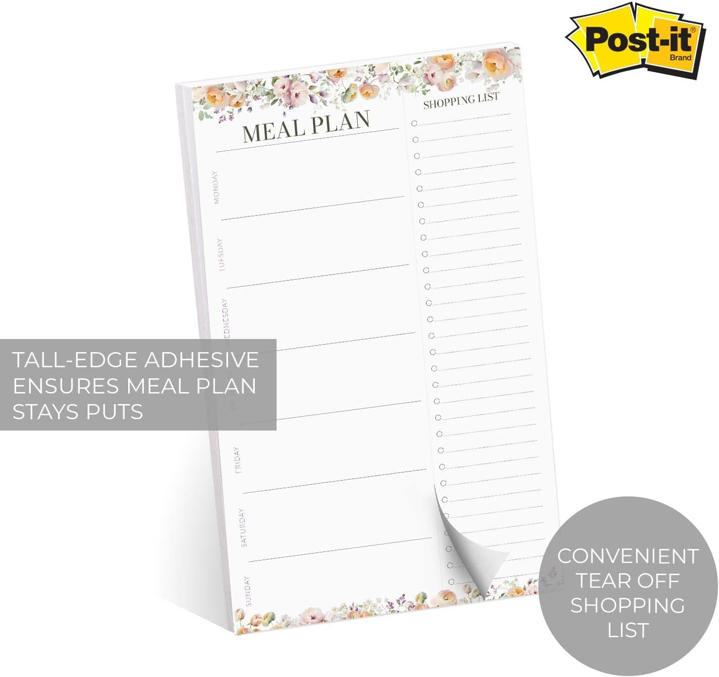 Modern Habit Tracker Sticky Note Pad / 50 Sheets / 8" x 11.5" Positive Habit List Sticky Notes/Weekly Accountability Checklist/Made in The USA
