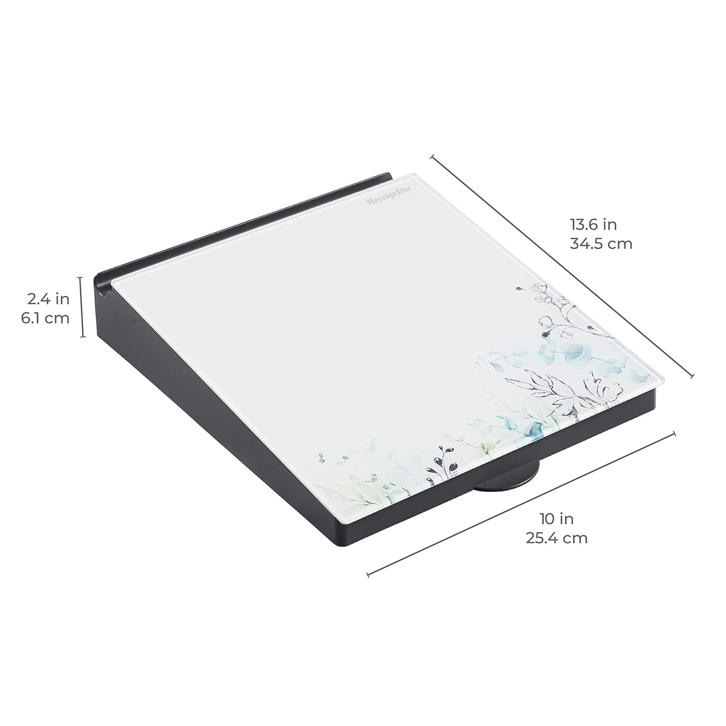 ECR4Kids MessageStor Dry-Erase Glass Board Memo Station, Desk Organizer, Assorted