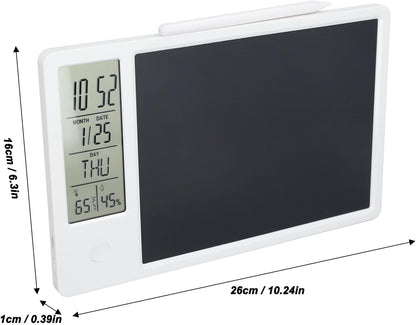 Tissting Digital Calendar Memo Board 8.5x11in/21.6x27.9cm LCD Writing Pad with Time Temp Display - Rechargeable Desktop Organizer for Office Home Electronic Paperless Note Taking Planning Tool