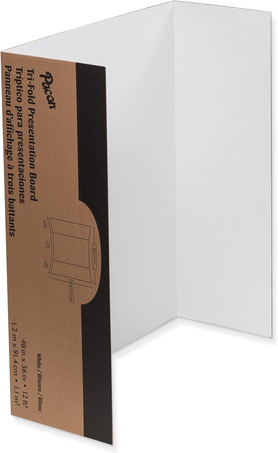 Pacon Presentation Boards, Single Wall, White, 48" x 36", 4 Count