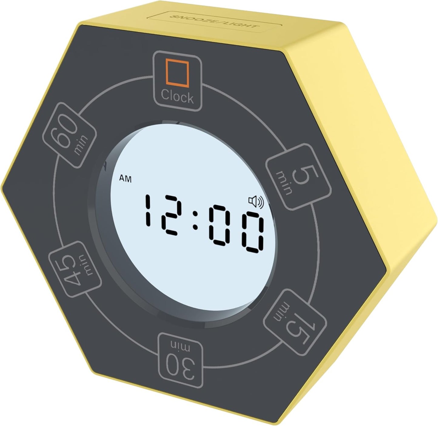 Home & Office Timer with Clock, 5,15, 30, 45, 60 Minute Preset Countdown Timer, Easy-to-Use Time Management Tool (Cyan)